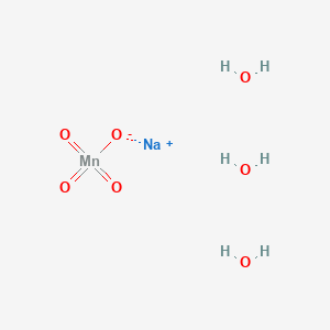 molecular formula H6MnNaO7 B12693467 Sodium permanganate trihydrate CAS No. 10102-36-0