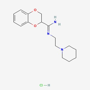 molecular formula C16H24ClN3O2 B12693483 N'-(2-piperidin-1-ylethyl)-2,3-dihydro-1,4-benzodioxine-3-carboximidamide;hydrochloride CAS No. 130482-66-5