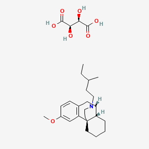 molecular formula C27H41NO7 B12693517 (-)-3-Methoxy-17-(3-methylpentyl)morphinan tartrate CAS No. 63732-33-2