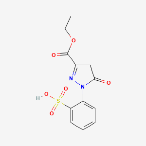 molecular formula C12H12N2O6S B12693533 3-Ethyl 4,5-dihydro-5-oxo-1-(2-sulphophenyl)-1H-pyrazole-3-carboxylate CAS No. 71401-58-6