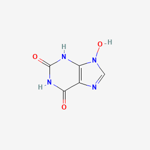 molecular formula C5H4N4O3 B12693544 1H-Purine-2,6-dione, 3,9-dihydro-9-hydroxy- CAS No. 51933-03-0