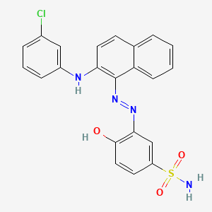 molecular formula C22H17ClN4O3S B12693559 3-((2-((3-Chlorophenyl)amino)-1-naphthyl)azo)-4-hydroxybenzenesulphonamide CAS No. 79817-63-3