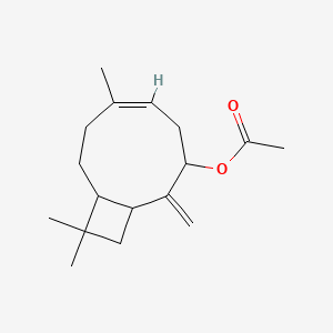 molecular formula C17H26O2 B12693565 6,10,10-Trimethyl-2-methylenebicyclo(7.2.0)undec-5-en-3-yl acetate CAS No. 84963-21-3