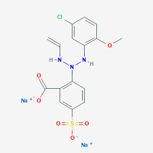 molecular formula C16H14ClN3Na2O6S B12693571 Disodium 2-(3-(5-chloro-2-methoxyphenyl)-1-ethyltriazen-2-yl)-5-sulphonatobenzoate CAS No. 4857-56-1