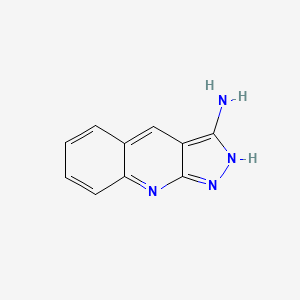 molecular formula C10H8N4 B1269359 1H-吡唑并[3,4-b]喹啉-3-胺 CAS No. 106835-44-3