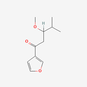 molecular formula C11H16O3 B12693603 1-(3-Furyl)-3-methoxy-4-methyl-1-pentanone CAS No. 34359-72-3