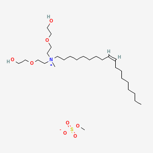 molecular formula C28H59NO8S B12693604 Bis(2-(2-hydroxyethoxy)ethyl)methyloleylammonium methyl sulphate CAS No. 94713-26-5
