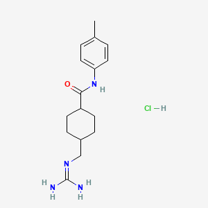 molecular formula C16H25ClN4O B12693665 Cyclohexanecarboxamide, 4-(((aminoiminomethyl)amino)methyl)-N-(4-methylphenyl)-, monohydrochloride, trans- CAS No. 148269-99-2