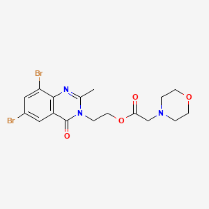 molecular formula C17H19Br2N3O4 B12693667 2-(6,8-dibromo-2-methyl-4-oxoquinazolin-3-yl)ethyl 2-morpholin-4-ylacetate CAS No. 110009-11-5
