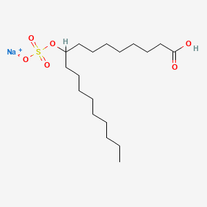 molecular formula C18H35NaO6S B12693704 Octadecanoic acid, 9-(sulfooxy)-, monosodium salt CAS No. 68331-91-9