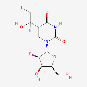 molecular formula C11H14FIN2O6 B12693733 5-(1-Hydroxy-2-iodoethyl)-2'-fluoro-2'-deoxyuridine CAS No. 123881-89-0