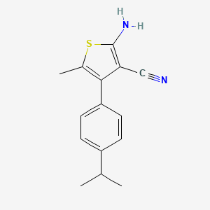 molecular formula C15H16N2S B1269375 2-Amino-4-(4-isopropylphenyl)-5-methylthiophene-3-carbonitrile CAS No. 519016-80-9