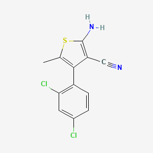 molecular formula C12H8Cl2N2S B1269376 2-Amino-4-(2,4-dichlorophenyl)-5-methylthiophene-3-carbonitrile CAS No. 519016-78-5