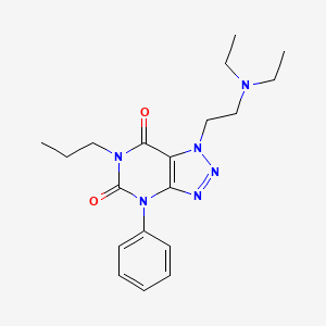 molecular formula C19H26N6O2 B12693783 1H-1,2,3-Triazolo(4,5-d)pyrimidine-5,7(4H,6H)-dione, 1-(2-(diethylamino)ethyl)-4-phenyl-6-propyl- CAS No. 117740-57-5