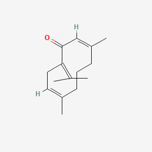 molecular formula C15H22O B12693787 2,7-Cyclodecadien-1-one, 3,7-dimethyl-10-(1-methylethylidene)-, (Z,E)- CAS No. 5975-50-8