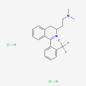 molecular formula C20H23Cl2F3N2 B12693797 3-Isoquinolineethanamine, 3,4-dihydro-N,N-dimethyl-1-(2-(trifluoromethyl)phenyl)-, dihydrochloride CAS No. 83658-79-1