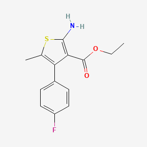 molecular formula C14H14FNO2S B1269421 Ethyl 2-amino-4-(4-fluorophenyl)-5-methylthiophene-3-carboxylate CAS No. 350989-70-7