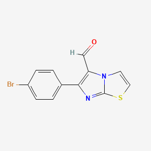 molecular formula C12H7BrN2OS B1269422 6-(4-Bromophenyl)imidazo[2,1-b][1,3]thiazole-5-carbaldehyde CAS No. 451485-66-8