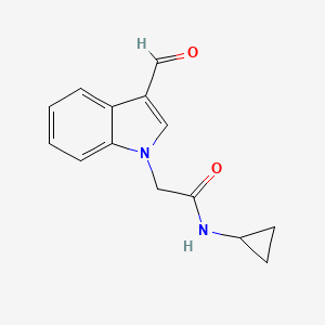 molecular formula C14H14N2O2 B1269426 N-cyclopropyl-2-(3-formyl-1H-indol-1-yl)acetamide CAS No. 530121-56-3