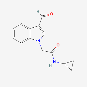 molecular formula C14H14N2O2 B1269426 N-Cyclopropyl-2-(3-formyl-indol-1-yl)-acetamide CAS No. 530121-56-3