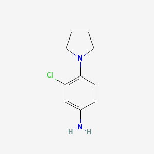molecular formula C10H13ClN2 B1269431 3-Chloro-4-(pyrrolidin-1-yl)aniline CAS No. 16089-44-4