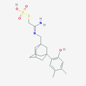 molecular formula C21H30N2O4S2 B126944 1-[[(1-Amino-2-sulfosulfanylethylidene)amino]methyl]-3-(2-hydroxy-4,5-dimethylphenyl)adamantane CAS No. 155622-18-7