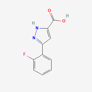 molecular formula C10H7FN2O2 B1269447 3-(2-fluorophenyl)-1H-pyrazole-5-carboxylic acid CAS No. 859155-87-6