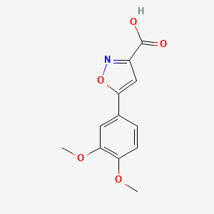 molecular formula C12H11NO5 B1269455 5-(3,4-Dimethoxyphenyl)isoxazole-3-carboxylic acid CAS No. 33282-17-6