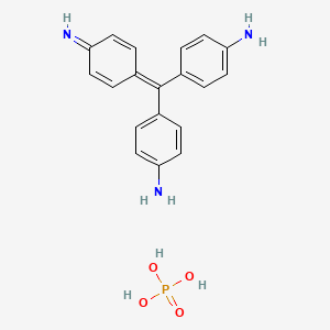 molecular formula C19H20N3O4P B12694649 4-((4-Aminophenyl)(4-iminocyclohexa-2,5-dien-1-ylidene)methyl)aniline phosphate CAS No. 85188-06-3