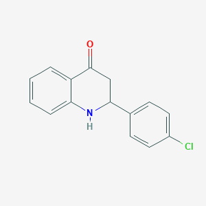 molecular formula C15H12ClNO B126949 2-(4-Chlorophenyl)-2,3-dihydroquinolin-4(1H)-one CAS No. 147463-98-7