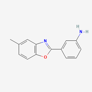 molecular formula C14H12N2O B1269490 3-(5-Methyl-1,3-benzoxazol-2-yl)aniline CAS No. 7509-65-1