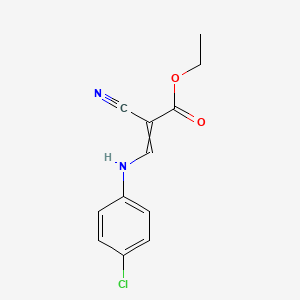 molecular formula C12H11ClN2O2 B1269493 Ethyl 3-(4-chloroanilino)-2-cyanoprop-2-enoate 