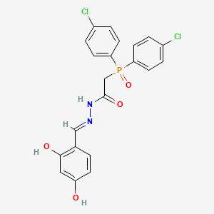 molecular formula C21H17Cl2N2O4P B12695224 Acetic acid, (bis(4-chlorophenyl)phosphinyl)-((2,4-dihydroxyphenyl)methylene)hydrazide CAS No. 135689-11-1