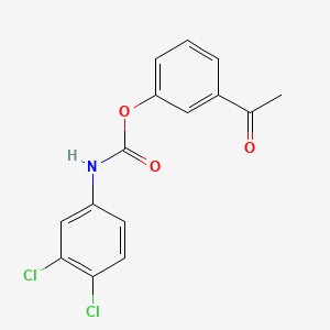 molecular formula C15H11Cl2NO3 B12695238 Carbanilic acid, 3,4-dichloro-, ester with 3'-hydroxyacetophenone CAS No. 2689-50-1