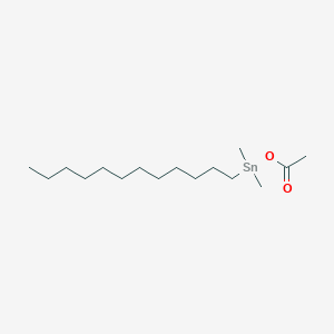 molecular formula C16H34O2Sn B12695271 Dodecyldimethyltin acetate CAS No. 125688-48-4