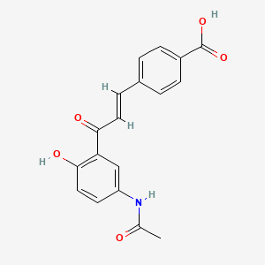 molecular formula C18H15NO5 B12695283 4-(3-(5-Acetamido-2-hydroxyphenyl)-3-oxo-propen-1-yl)benzoic acid CAS No. 94094-54-9