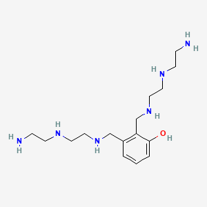molecular formula C16H32N6O B12695344 2,3-Bis(((2-((2-aminoethyl)amino)ethyl)amino)methyl)phenol CAS No. 93940-98-8