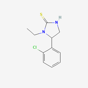 molecular formula C11H13ClN2S B12695384 5-(2-Chlorophenyl)-1-ethyl-2-imidazolidinethione CAS No. 186424-09-9