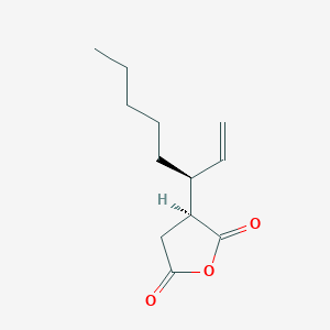 molecular formula C12H18O3 B12695389 2,5-Furandione, dihydro-3-(pentapropenyl)- CAS No. 78683-74-6
