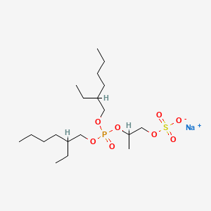 molecular formula C19H40NaO8PS B12695391 Sodium bis(2-ethylhexyl) methyl-2-(sulphonatooxy)ethyl phosphate CAS No. 97392-77-3