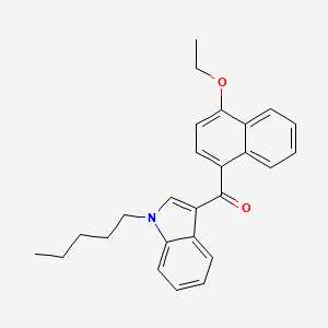 molecular formula C26H27NO2 B12695426 Methanone, (4-ethoxy-1-naphthalenyl)(1-pentyl-1H-indol-3-yl)- CAS No. 824960-97-6