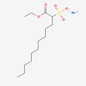 molecular formula C14H27NaO5S B12695433 Dodecanoic acid, 2-sulfo-, 1-ethyl ester, sodium salt CAS No. 6148-95-4