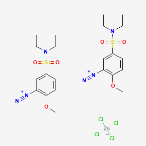 molecular formula C22H32Cl4N6O6S2Zn B12695441 5-(diethylsulfamoyl)-2-methoxybenzenediazonium;tetrachlorozinc(2-) CAS No. 14263-90-2