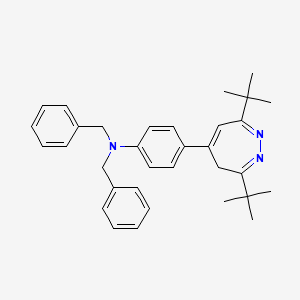 molecular formula C33H39N3 B12695513 N-(4-(3,7-Bis(tert-butyl)-(4H)-1,2-diazepin-5-yl)phenyl)dibenzylamine CAS No. 75042-16-9