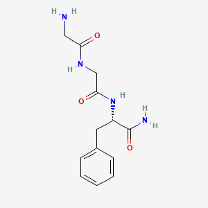molecular formula C13H18N4O3 B12695540 L-Phenylalaninamide, glycylglycyl- CAS No. 38678-77-2