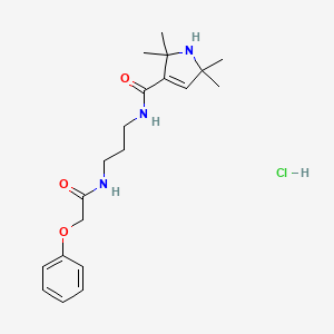 molecular formula C20H30ClN3O3 B12695547 1H-Pyrrole-3-carboxamide, 2,5-dihydro-N-(3-((phenoxyacetyl)amino)propyl)-2,2,5,5-tetramethyl-, monohydrochloride CAS No. 93823-64-4