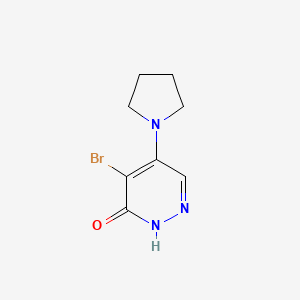 molecular formula C8H10BrN3O B1269556 4-bromo-5-(1-pyrrolidinyl)-3(2H)-pyridazinone CAS No. 692749-93-2
