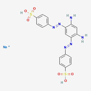 molecular formula C18H16N6NaO6S2+ B12695587 p,p'-((4,6-Diamino-m-phenylene)bis(azo))bis(benzenesulphonic) acid, sodium salt CAS No. 94022-42-1