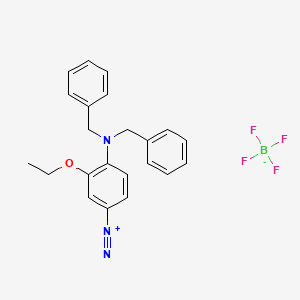 molecular formula C22H22BF4N3O B12695646 4-(Bis(phenylmethyl)amino)-3-ethoxybenzenediazonium tetrafluoroborate CAS No. 84788-07-8