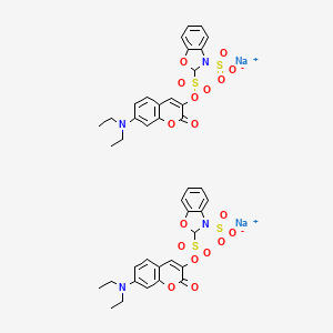 molecular formula C40H38N4Na2O18S4 B12695657 Disodium 2-(7-(diethylamino)-2-oxo-2H-1-benzopyran-3-yl)benzoxazoledisulphonate CAS No. 93859-31-5